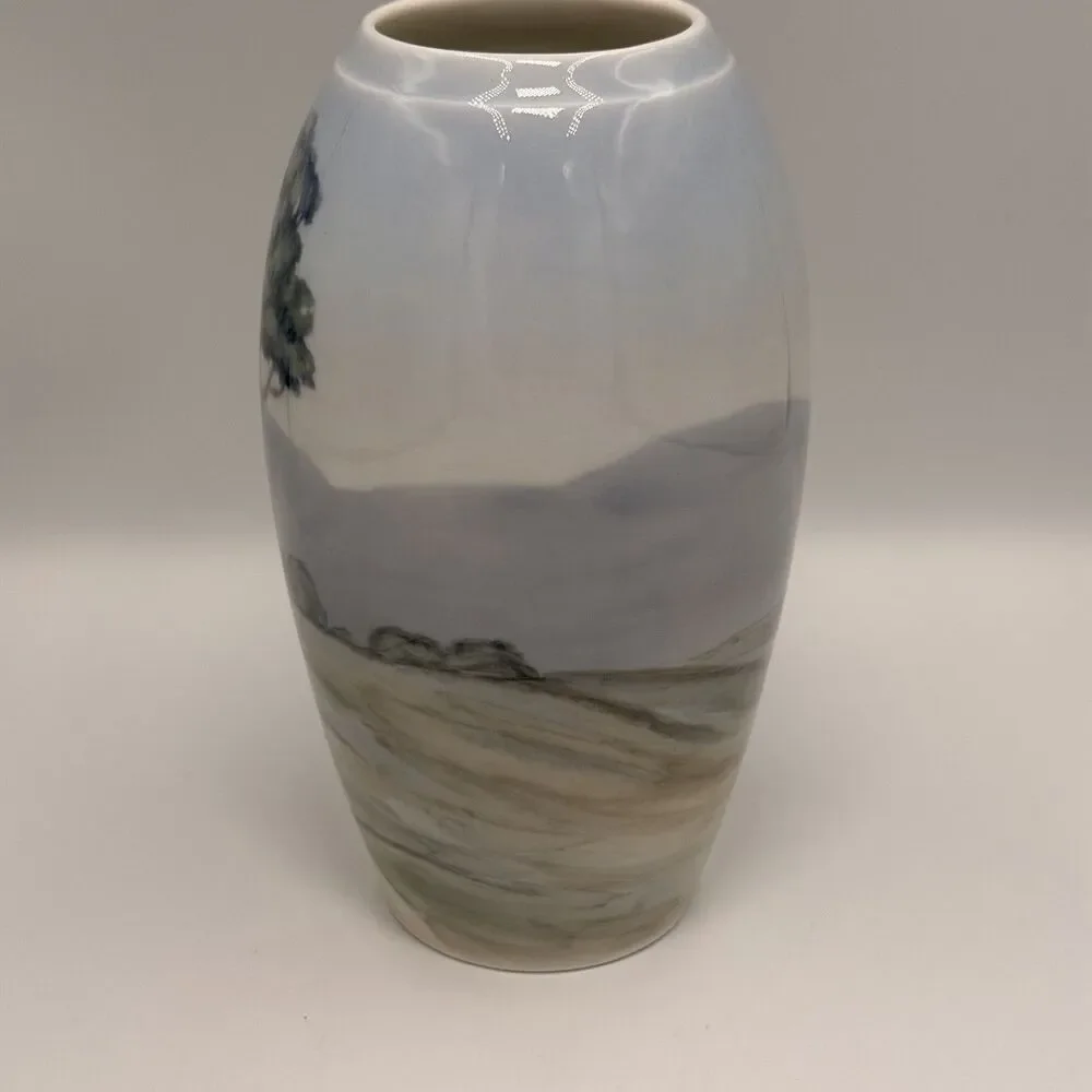 Antique Bing & Grondahl B&G Denmark 8692-251 Art Nouveau Tree Landscape Vase 7
